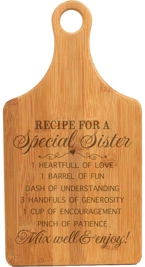 Special Sister Recipe Cutting Board
